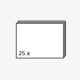Leerer Stapel von 25 Papierblättern.