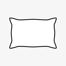 Dekoratives stilisiertes weißes Fotokissen in rechteckiger Form. 