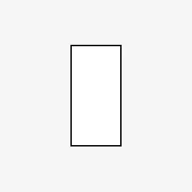 Weißes Rechteck auf grauem Grund, das die Handtuchgröße 50 x 100 cm symbolisiert. 