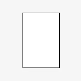 Weißes Rechteck im Hochformat auf grauem Hintergrund zentriert, 50 x 75 cm. 