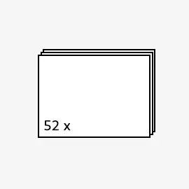 Leerer Stapel von 52 Papierblättern.