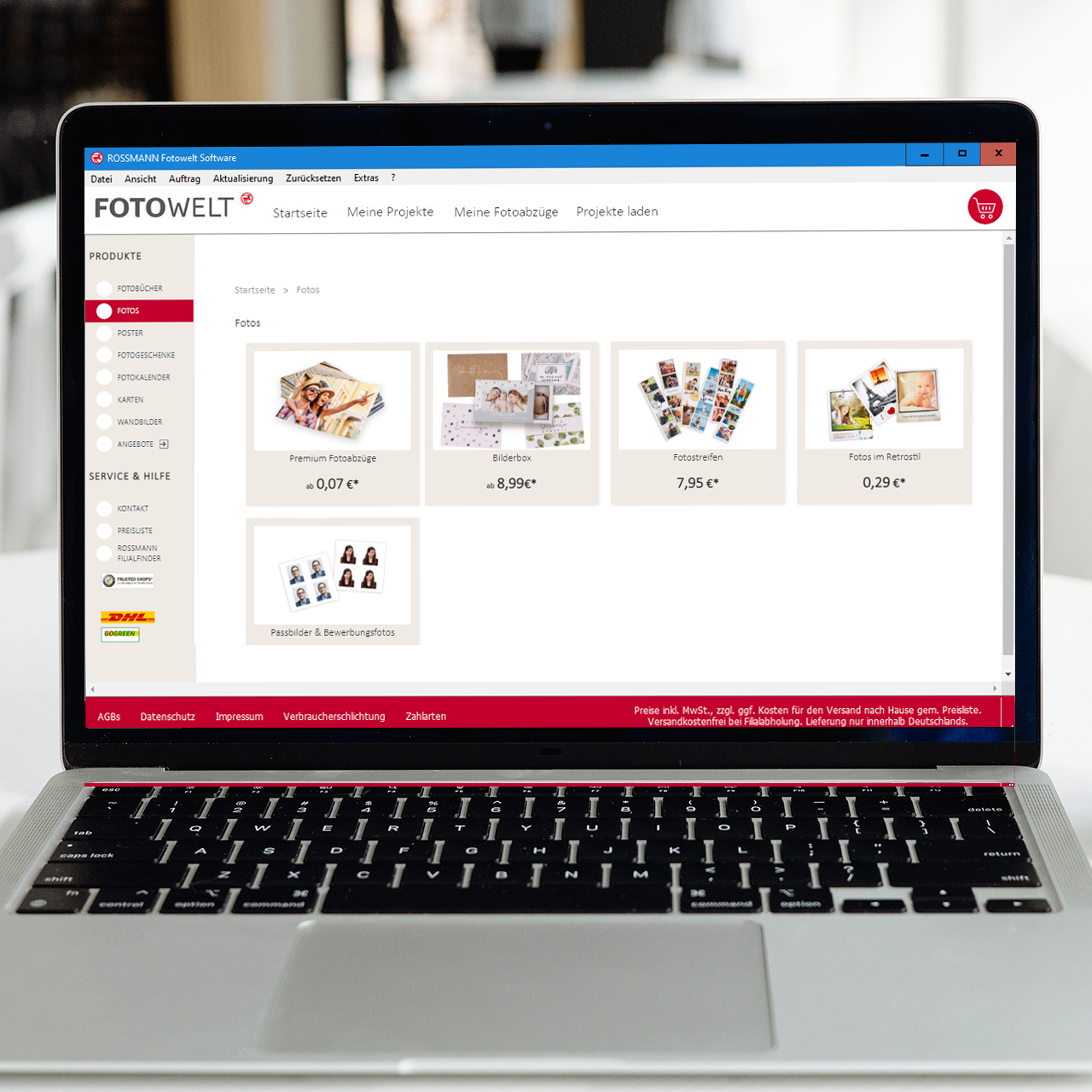 Bilder drucken mit der ROSSMANN Fotosoftware für euren Computer. Dank der intuitiven Benutzeroberfläche könnt ihr auch viele andere Fotoprodukte ganz leicht gestalten.