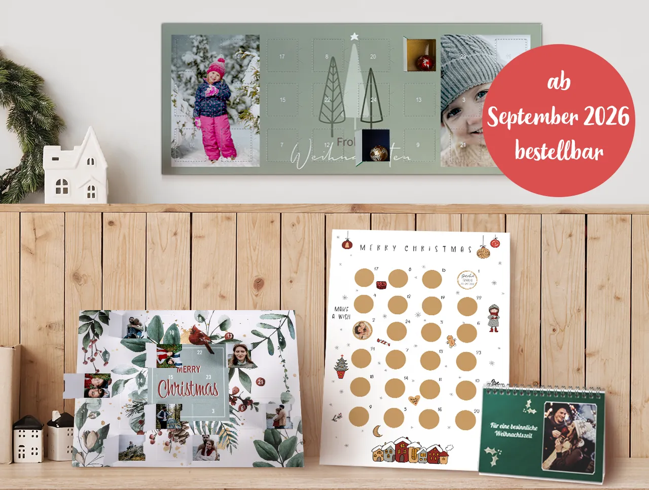 Adventskalender selbst gestalten, individuelle Designs, mit und ohne Füllung Gestaltet euren eigenen Foto-Adventskalender und verschenkt jeden Tag eine kleine Freude in der Vorweihnachtszeit. Öffnet täglich ein Türchen und entdeckt eine süße Überraschung.