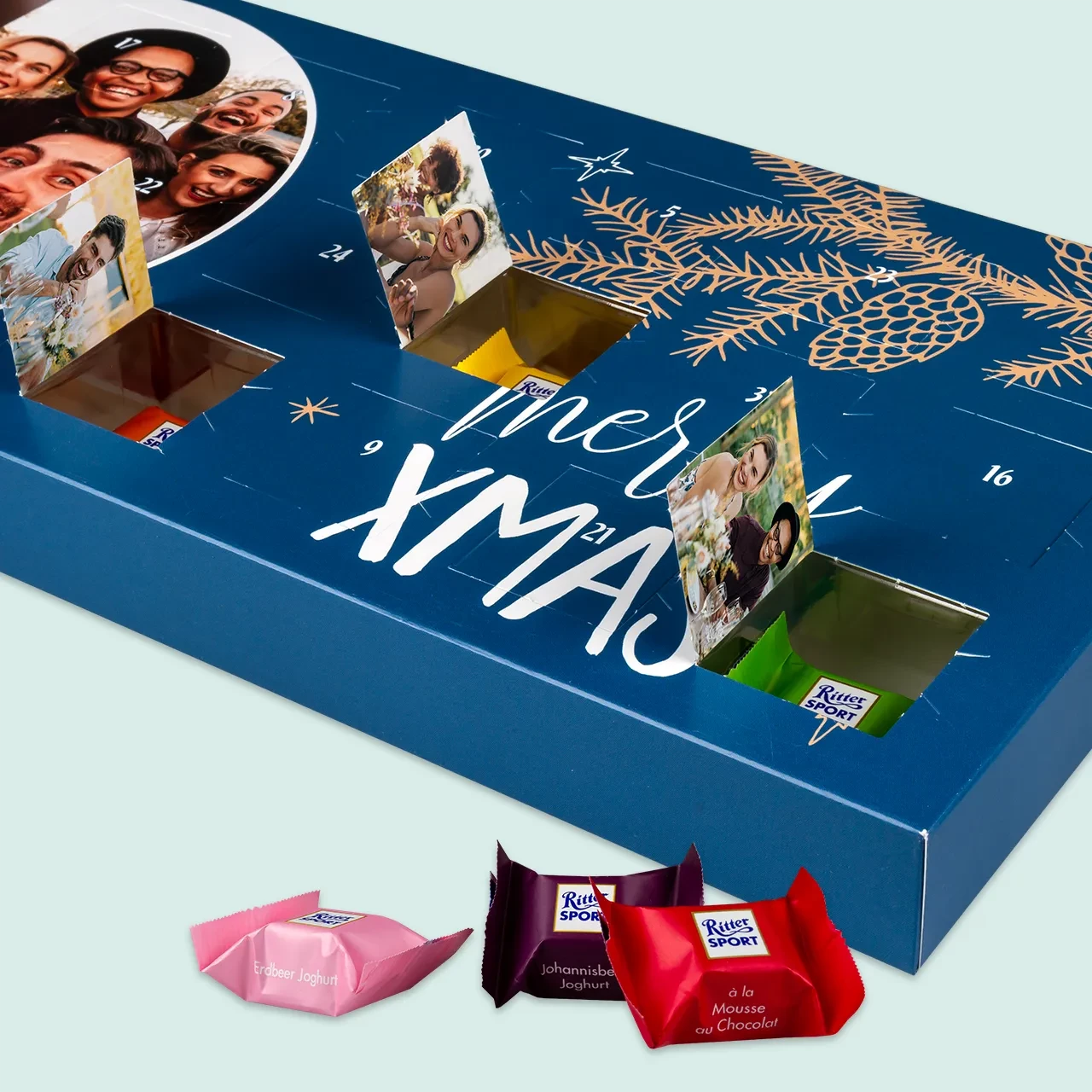 Lindt Adventskalender personalisiert mit Foto online bestellen und nach Hause liefern lassen. Verschenkt jetzt den Schoko-Adventskalender mit eurem Motiv.