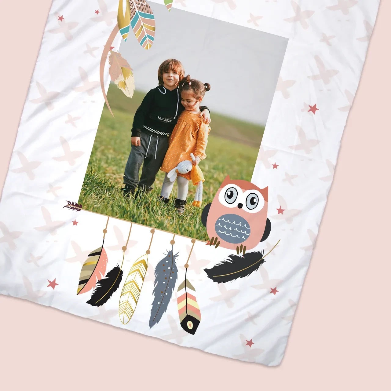 Foto Bettwäsche mit individuellen Designs und Lieblingsbildern selbst gestalten in der ROSSMANN Fotowelt. Die Bettwäsche ist vollflächig und beidseitig bedruckbar.