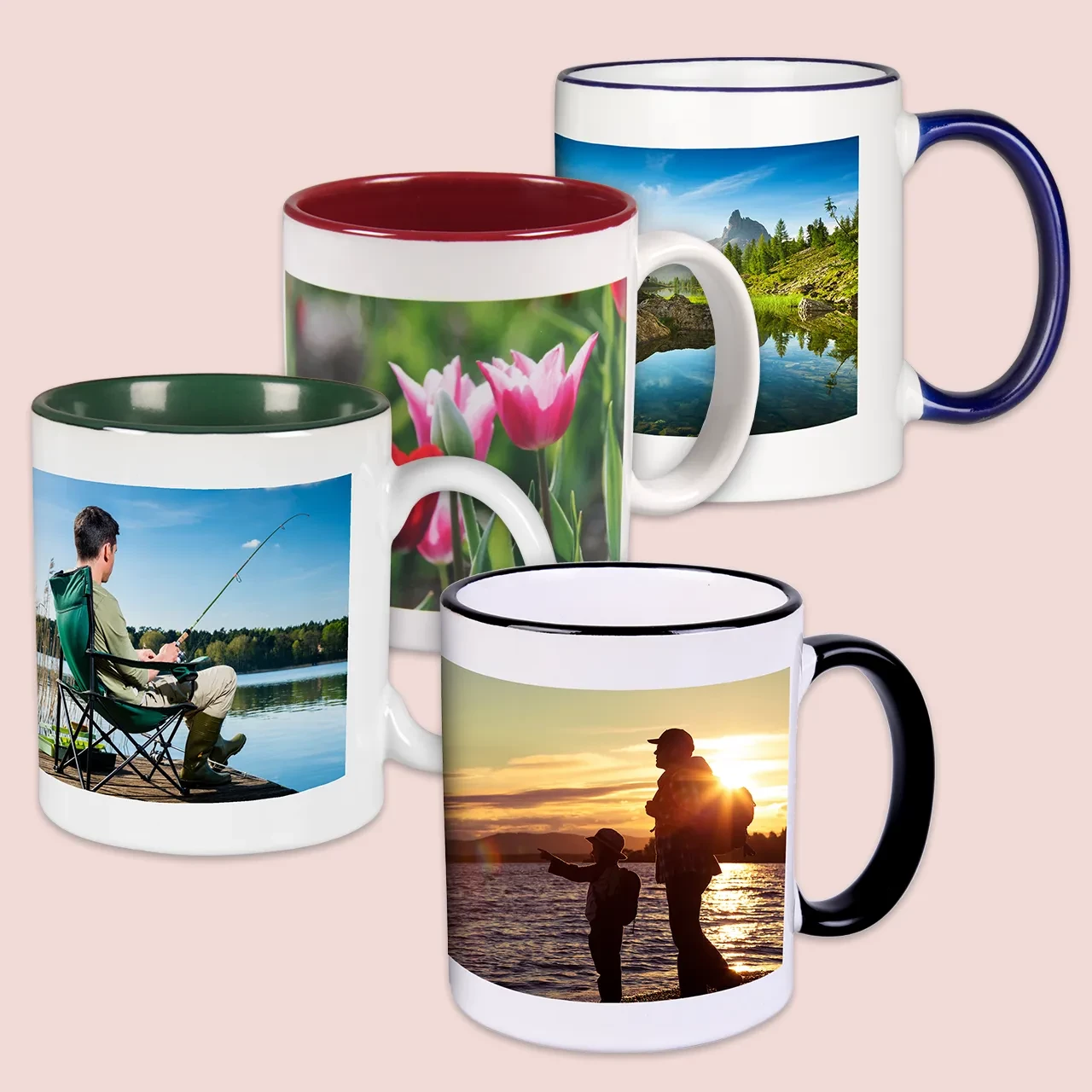 Mit unserer großen Farbauswahl könnt ihr für jedes Familienmitglied einen individuellen Kaffeebecher bedrucken. So sorgt ihr für Harmonie am Frühstückstisch.