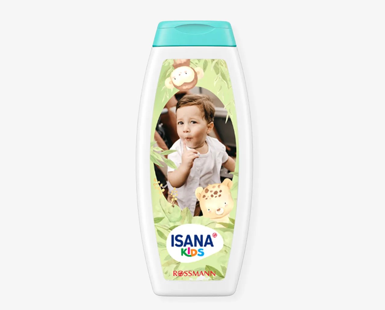 Kindershampoo mit Foto im Dschungel-Design personalisieren