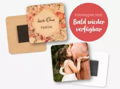 Fotomagnete aus Kunststoff oder Holz selbst gestalten in der ROSSMANN Fotowelt. Sie haften auf allen magnetischen Oberflächen und können individuell gestaltet werden.