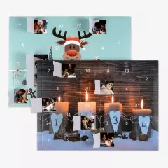 Adventskalender mit Bildern in der ROSSMANN Fotowelt selbst gestalten. Wählt eine von 8 Vorlagen aus und gestalten jedes der 24 Türchen individuell mit eigenen Bildern.