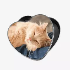 Personalisierte Leckerlidose in Herzform Eine herzförmige personalisierte Leckerlidose ist nicht nur praktisch, sondern sieht auch besonders niedlich aus, wenn Bilder eurer kleinen Lieblinge drauf sind.