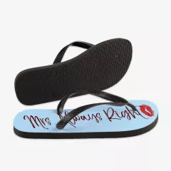 Badelatschen bedrucken und personalisieren für den Sommer. Gestaltet eure eigenen Badeschlappen für Strand und Freibad. Originelles und nützliches Geschenk.