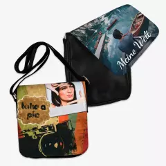 Hier könnt ihr eine Umhängetasche selbst gestalten mit euren Lieblingsbildern. Die Tasche mit Foto hat verstellbare Gurte und ist waschbar bei 40 Grad.