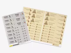 Lustige Namensaufkleber für Kinder mit Einhorn- und Sternmotiven. Die Namenssticker sorgen dafür, dass alle Sachen schnell und einfach zugeordnet werden können.