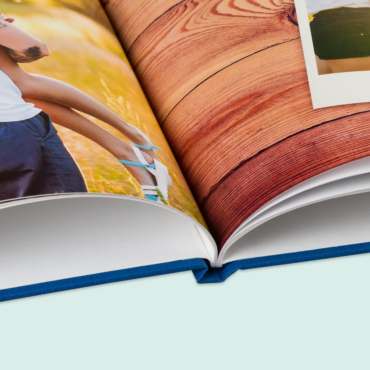 Fotobuch Leinen, A4, Klebebindung mit Vorsatzpapier