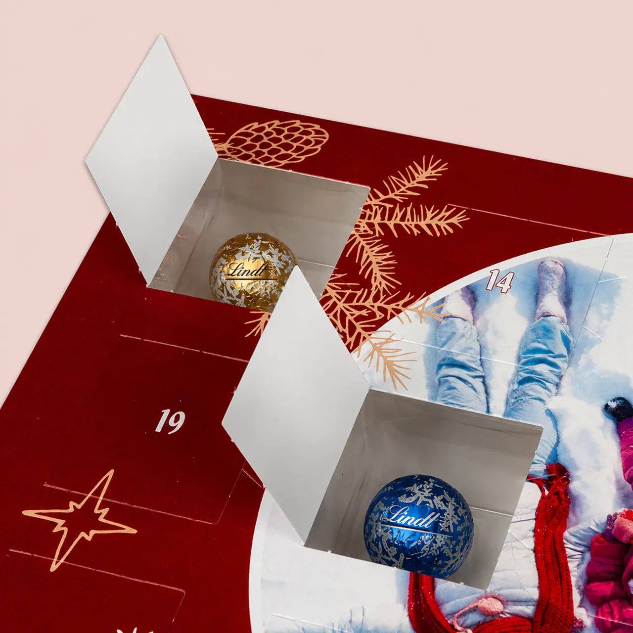 Mit einem Foto-Adventskalender „Lindt“ schafft ihr genussvolle Momente in der Adventszeit. Öffnet täglich ein Türchen und entdeckt eine Überraschung aus köstlicher Schokolade oder fruchtigen Gummibonbons. personalisierte Adventskalender mit Lindt, Ritter Sport, Trolli