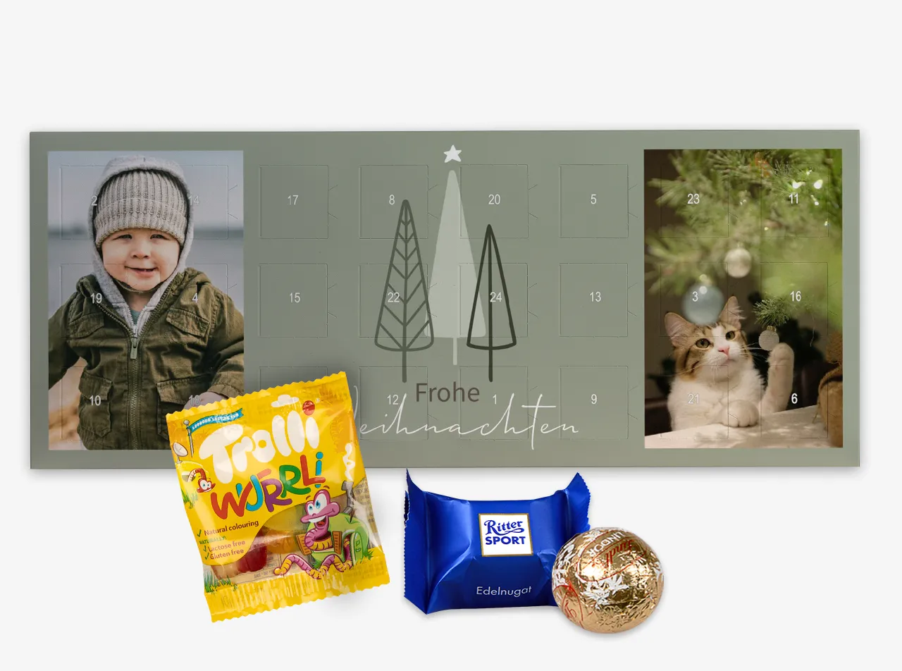 Bereitet euren Liebsten mit einem personalisierten Adventskalender Lindt ein besonderes Vorweihnachtsgeschenk! In der ROSSMANN Fotowelt könnt ihr euren Adventskalender individuell gestalten und eure Lieblingsfüllung wählen.