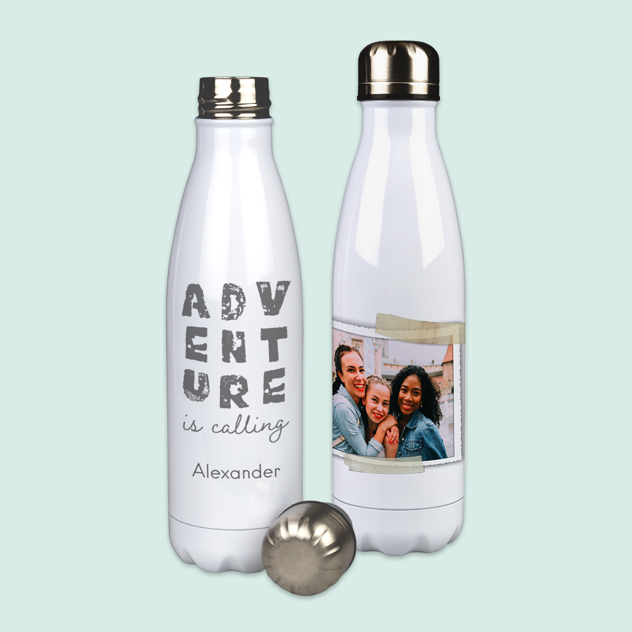 Thermosflasche personalisieren in zwei schicken Varianten Eine Thermosflasche ist ideal für unterwegs. Wir bieten zwei schicke Varianten: weiße Thermosflasche bedruckt oder graviert.