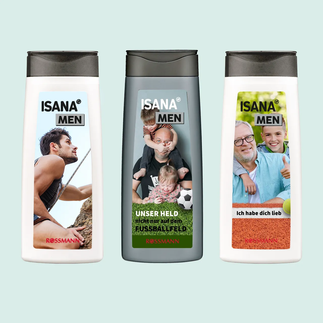ISANA Men Duschgel personalisiert, pH-hautfreundlich Duschbad bedrucken lassen in der ROSSMANN Fotowelt und euren Lieblingsmenschen damit eine besondere Freude bereiten. Hautverträglichkeit dermatologisch bestätigt.