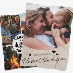 Premium Kuscheldecke mit Foto – personalisierte Fotodecken als Collage und Familienmotiv