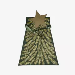 grün-goldener Tannenbaum-Geschenksack für die Weihnachtszeit Der Geschenksack im Tannenbaum-Design versprüht weihnachtliche Stimmung und eignet sich hervorragend zum Verpacken kleiner Süßigkeiten, Gebäcke und Geschenke.