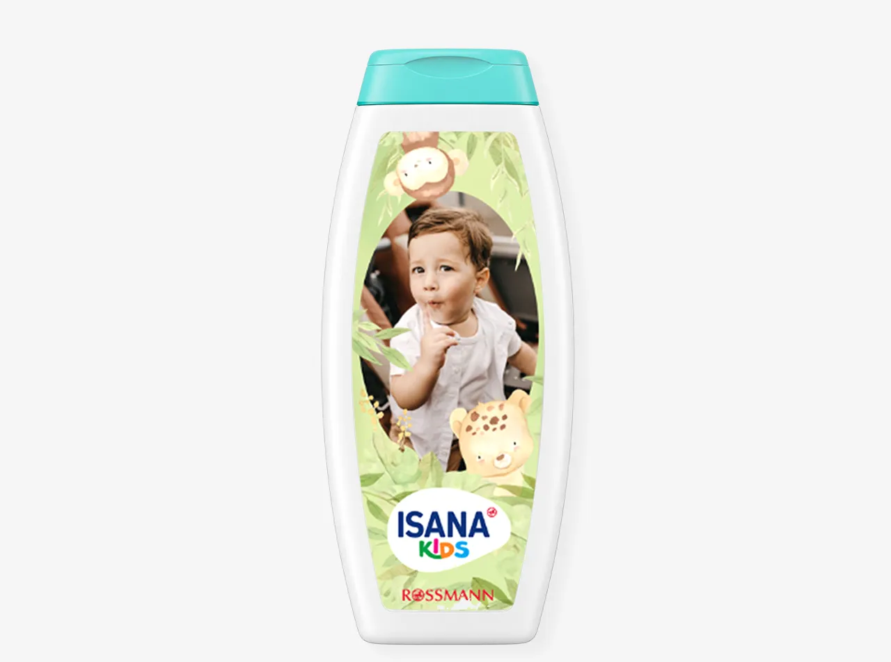 Kindershampoo mit Foto im Dschungel-Design personalisieren