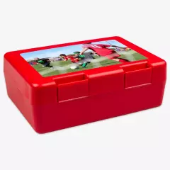 Die Foto-Brotdose ist in blau und in rot erhältlich. Wählt die von euch bevorzugte Farbe und bestellt direkt online und kinderleicht in der ROSSMANN Fotowelt.