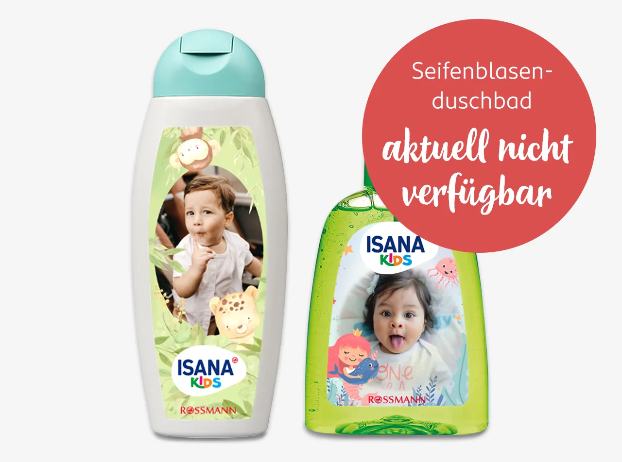 Hier könnt ihr das Kindershampoo von ISANA Kids mit euren eigenen Fotos und Designs bedrucken lassen. In der ROSSMANN Fotowelt bieten wir dafür viele Designvorlagen.