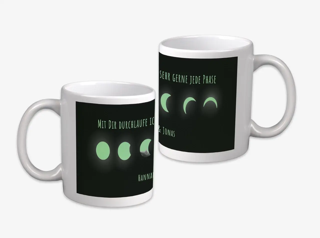 Leuchtende Tasse mit eurem Text