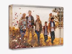 Schüttelrahmen mit Foto im Goldglitzer-Design – persönliches Geschenk
