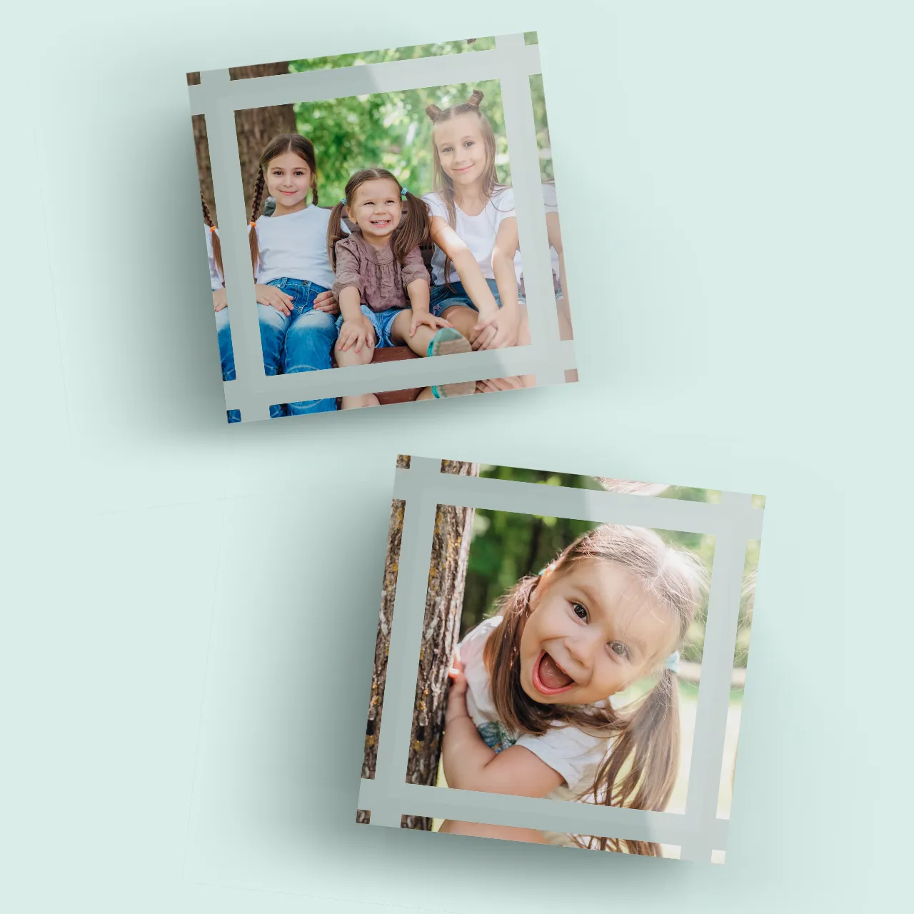 MIXBLOX® mit Lieblingsfotos selbst gestalten Zwei MIXBLOX® aus Acryl mit eigenen Kinderfotos