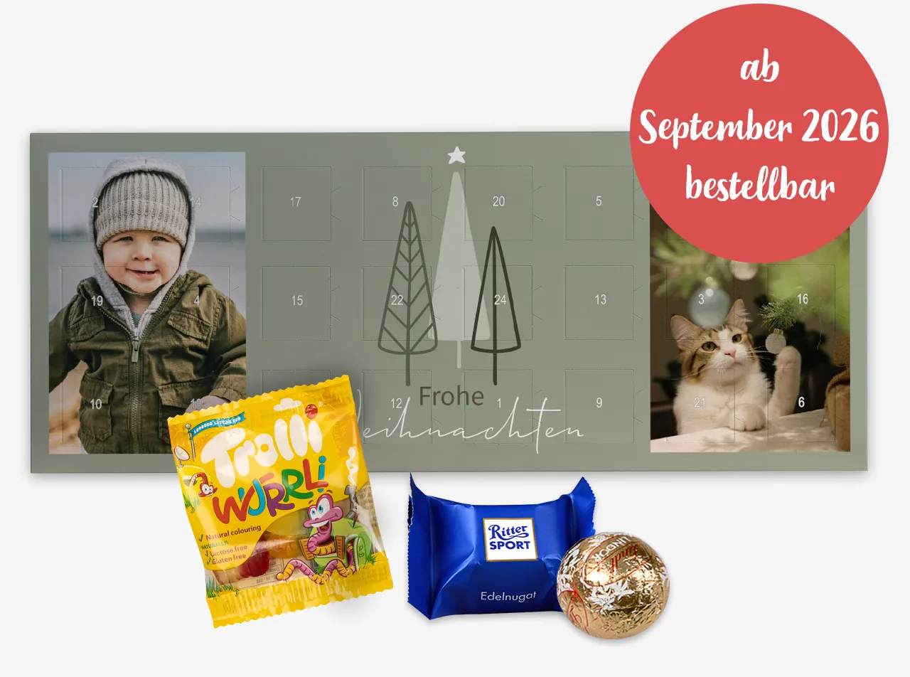 Bereitet euren Liebsten mit einem personalisierten Adventskalender Lindt ein besonderes Vorweihnachtsgeschenk! In der ROSSMANN Fotowelt könnt ihr euren Adventskalender individuell gestalten und eure Lieblingsfüllung wählen.