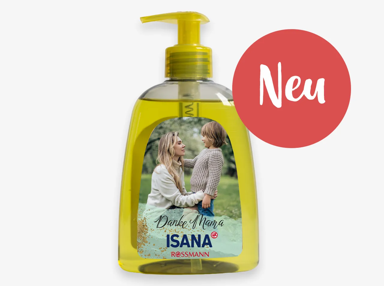 Personalisierte ISANA Küchenseife mit Foto von Mutter und Kind