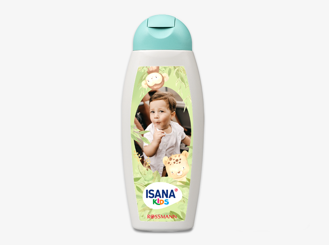 ISANA Kids 2in1 Dusche & Shampoo Sensitiv mit Foto im Dschungel-Design für Kinder