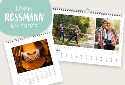 Ein personalisierter Kalender mit eigenen Fotos und stilvollem Design – perfekt zum Kalender online gestalten für das ganze Jahr.